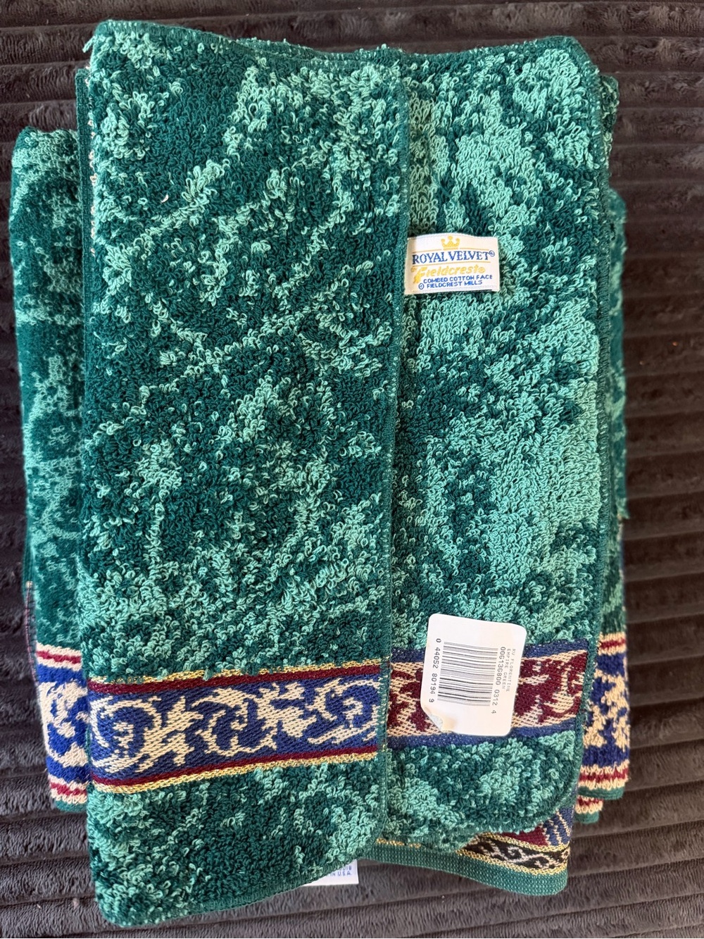 Royal Velvet Deep Teal Decorative Bath Towels - Royal Velvet